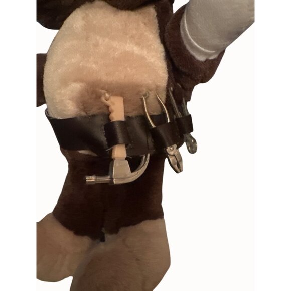 Arts toys Brown Plush beaver puppet With Toolbelt & Attached Plastic Tools - Picture 2 of 8